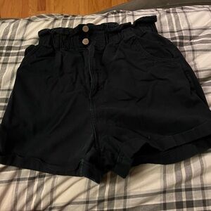 black high waisted jean shorts